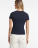 Guess Kadın Classic Mini Üçgen Logolu Siyah T-Shirt