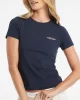 Guess Kadın Classic Mini Üçgen Logolu Siyah T-Shirt