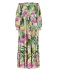 Guess Josee Off Shoulder Long Dress Kadın Çok Renkli Elbise W5GK16WH9Z2-P8FY