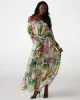 Guess Josee Off Shoulder Long Dress Kadın Çok Renkli Elbise W5GK16WH9Z2-P8FY