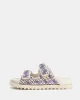 Guess Kadın Fadeliza Krem 4G Taşlı Cırt Cırtlı Terlik