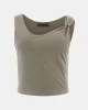 Guess Aımee Ss Jewel Drap Top Kadın Haki Bluz W5GP22KAQL2-G9D5