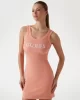 Guess Sunflower Rıb Dress Kadın Turuncu Elbise V5GK06K8RT2-G6K7