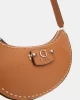 Guess Nastra Top Zıp Shoulder Bag Kadın Kahverengi Omuz Çantası HWBG9637170-CAR