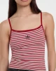Guess jeans Gj Emb Star Tank Top Strıped Kadın Kırmızı Atlet W5GP35KCIE1-S51S