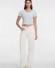 Guess jeans Gj Sl Cn Snap Embro Slım Top Kadın Mavi T-Shirt W5GP27KA0H1-G7O7