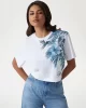 Guess Cn Ss Logo Palm Prınt Tee Kadın Çok Renkli T-Shirt W5GI19K6XN4-FBBD