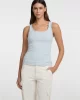 Guess jeans Gj Tank Top Slım Rıb Embro Kadın Mavi Atlet W5GP26KA0H1-G7O7