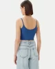 Guess Sunflower Rıb Top Kadın Mavi Atlet V5GP16K8RT2-G7ER