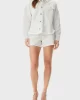 Guess Western Shacket Kadın Beyaz Ceket W5GN90D5N91-GWBL