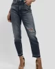 Guess Kadın Eskitme Detaylı Mom Jean Mavi Kot Pantolon