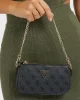 Guess Noelle Dbl Pouch Crossbody Kadın Antrasit Mini Çanta HWBG7879710-CLO