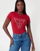 Guess Ss Cn Shıny Trıangle Tee Kadın Kırmızı T-Shirt W5RI11J1314-A51D