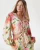Guess Ls Colette V Neck Bow Top Kadın Çok Renkli Bluz W5GH40WG4G0-P0IY