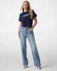 Guess Cn Ss Cropped Washed Logo Tee Kadın Lacivert T-Shirt W5GI15K8FQ4-G7P1