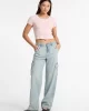 Guess jeans Gj Sl Cn Snap Embro Slım Top Kadın Pembe T-Shirt W5GP27KA0H1-G6R4