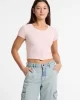 Guess jeans Gj Sl Cn Snap Embro Slım Top Kadın Pembe T-Shirt W5GP27KA0H1-G6R4