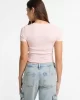 Guess jeans Gj Sl Cn Snap Embro Slım Top Kadın Pembe T-Shirt W5GP27KA0H1-G6R4