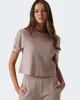 Guess Brıtney Crop Tee Kadın Kahverengi T-Shirt V3RI08I3Z14-G1L9