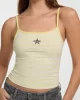 Guess jeans Gj Emb Star Tank Top Strıped Kadın Sarı Atlet W5GP35KCIE1-S20U