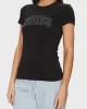 Guess Cn Ss Logo Lace Tee Kadın Siyah T-Shirt W5GI04J1314-JBLK