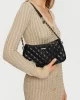 Guess Gıully Top Zıp Shoulder Bag Kadın Siyah Omuz Çantası HWQG8748160-BLA