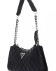 Guess Gıully Top Zıp Shoulder Bag Kadın Siyah Omuz Çantası HWQG8748130-BLA
