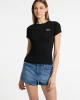 Guess jeans Gj Ss Cn Embro Slım Top Kadın Siyah T-Shirt W5GP62KA0H1-JBLK