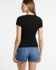 Guess jeans Gj Ss Cn Embro Slım Top Kadın Siyah T-Shirt W5GP62KA0H1-JBLK