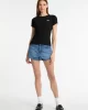 Guess jeans Gj Ss Cn Embro Slım Top Kadın Siyah T-Shirt W5GP62KA0H1-JBLK