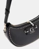 Guess Nastra Top Zıp Shoulder Bag Kadın Siyah Omuz Çantası HWBG9637170-BLA