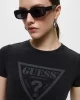 Guess Go Vıntage Trıangle Slım Tee Kadın Siyah T-Shirt W5GI32J1314-JTMU