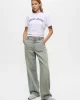 Guess jeans Gj Ss Cn Boxy Collegıate Tee Kadın Beyaz T-Shirt W5RI41K8HM0-G011