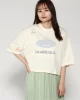 Guess Go Raw Edge Baggy Tee Kadın Krem T-Shirt W5GI34K8HM0-G053