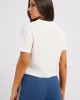 Guess Adele Crop T-Shırt Kadın Krem T-Shirt V2YI06K8HM0-G6K5