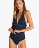 Tommy Hilfiger Kadın Renk Bloklu Halter Yaka Tek Parça Mayo