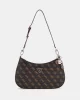Guess Noelle Top Zıp Shoulder Bag Kadın Kahverengi Omuz Çantası HWQL7879180-BRO