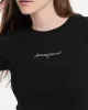 Guess jeans Gj Ls Cn Embro Slım Rıb Tee Kadın Siyah T-Shirt W5RI58KA0H1-JBLK
