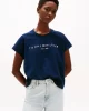 Tommy Hilfiger  Kadın  Mavi  Logolu T-Shirt
