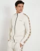 Guess Erkek Bej Yanları Logolu Fermuarlı Sweatshirt