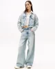 Tommy Jeans Kadın Açık Mavi Oversize Crop Denim Ceket