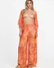 Guess Pant Eco-Crınckle Chıffon Kadın Mavi Kimono E5GB00WE550-P6EX