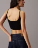 Calvin Klein Kadın Esnek Örgü V Yaka Askılı Siyah Atlet
