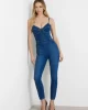Guess Kadın Kalp Yaka Skinny Jean Mavi Tulum