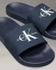 Calvin Klein Kadın Lacivert Canvas Logolu Terlik