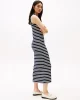 Tommy Hilfiger Kadın Lacivert Slim Fit Ribana Midi Elbise