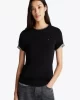 Tommy Hilfiger Kadın  Siyah Yuvarlak  Yaka  Slim T-Shirt
