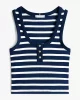 Tommy Hilfiger Kadın Lacivert Slim Fit Düğmeli Askılı Atlet
