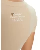 Guess Ss Cn Cheeta Logo Trıangle Tee Kadın Kahverengi T-Shirt W5RI22J1314-G1M5