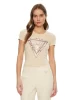 Guess Ss Cn Cheeta Logo Trıangle Tee Kadın Kahverengi T-Shirt W5RI22J1314-G1M5